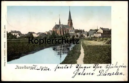 ALTE POSTKARTE ISSELBURG KIRCHE PANORAMA KREIS BORKEN Ansichtskarte postcard cpa AK