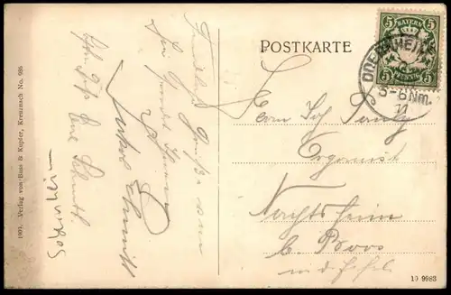 ALTE POSTKARTE GRUSS AUS ODERNHEIM PFALZ BISMARCKSTEIN BAHNHOF KRIEGER-DENKMAL AM GLAN NAHE-GLAN Ansichtskarte postcard