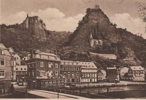 ALTE POSTKARTE GRUSS AUS OBERSTEIN AN DER NAHE WIRTSCHAFT KARL SCHNEIDER WILHELMSTRASSE IDAR-OBERSTEIN postcard cpa AK