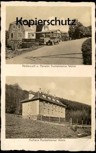 ALTE POSTKARTE RESTAURANT UND PENSION RUNKELSTEINER MÜHLE KURHAUS Auto car Weilrod Rod an der Weil cpa AK postcard