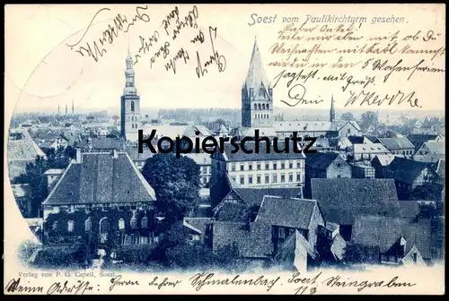 ALTE POSTKARTE SOEST VOM PAULIKIRCHTURM GESEHEN PANORAMA Kirche church église Ansichtskarte postcard cpa AK