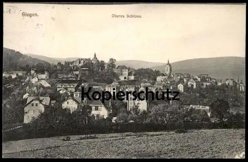 ALTE POSTKARTE SIEGEN OBERES SCHLOSS 1910 PANORAMA WIESE castle chateau Ansichtskarte postcard cpa AK