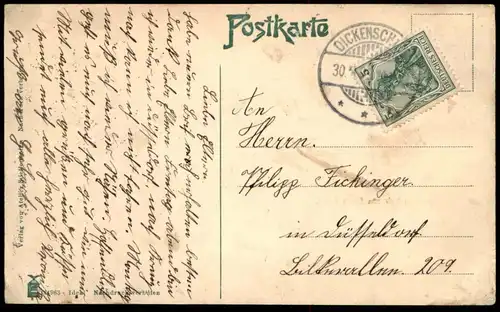 ALTE POSTKARTE GRUSS AUS DICKENSCHIED KIRCHBERG GASTWIRTSCHAFT JAKOB PIROTH HUNSRÜCK AK Ansichtskarte cpa postcard