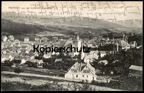 ALTE POSTKARTE HERBORN AUS DER KALLENBACH GESEHEN 1909 Totalansicht Total Gesamtansicht Ansichtskarte cpa postcard AK