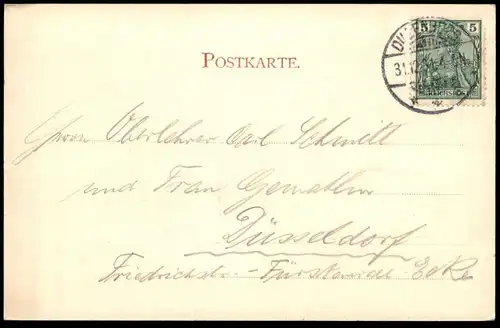 ALTE POSTKARTE GRUSS AUS DILLENBURG HERZLICHEN GLÜCKWUNSCH ZUM NEUEN JAHRE KURHAUS Ansichtskarte cpa postcard AK