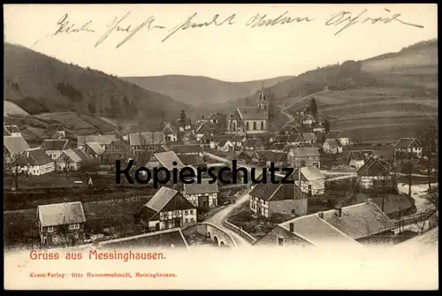 ALTE POSTKARTE GRUSS AUS MESSINGHAUSEN PANORAMA TOTALANSICHT TOTAL BRILON postcard Ansichtskarte cpa AK