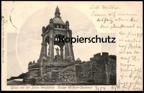 ALTE POSTKARTE GRUSS VON DER PORTA WESTFALICA KAISER WILHELM-DENKMAL Denkmal monument postcard Ansichtskarte cpa AK