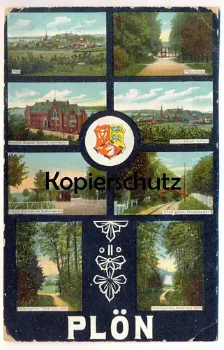 ALTE POSTKARTE PLÖN KAISERIN AUGUSTE VICTORIA GYMNASIUM PRINZENHAUS PRINZEN BAHNHOF IM SCHLOSSGARTEN PRINZENBRÜCKE AK