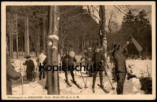 ALTE POSTKARTE WINTERSPORT IN OBERHOF THÜR. WALD 825 M. Ü. D. M. skiing faire du ski postcard Ansichtskarte cpa AK