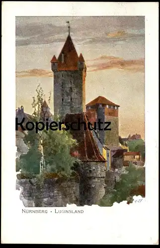 ALTE POSTKARTE NÜRNBERG LUGINSLAND Künstler Kley postcard Ansichtskarte cpa AK