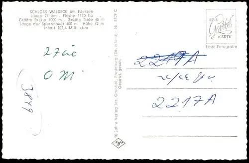 ÄLTERE POSTKARTE SCHLOSS WALDECK AM EDERSEE castle chateau cpa AK Ansichtskarte postcard