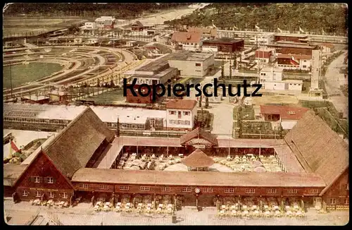 ALTE POSTKARTE BLICK AUF EINEN TEIL DES AUSSTELLUNGS-FREIGELÄNDES VOM BERLINER FUNKTURM AUS SOMMERSCHAU BERLIN 1932 cpa