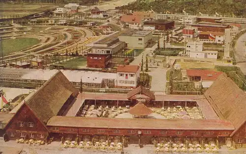 ALTE POSTKARTE BLICK AUF EINEN TEIL DES AUSSTELLUNGS-FREIGELÄNDES VOM BERLINER FUNKTURM AUS SOMMERSCHAU BERLIN 1932 cpa