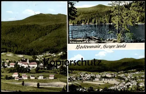 ÄLTERE POSTKARTE BODENMAIS BAYERISCHER WALD ARBERSEE MIT ARBER Bayern postcard Ansichtskarte cpa AK