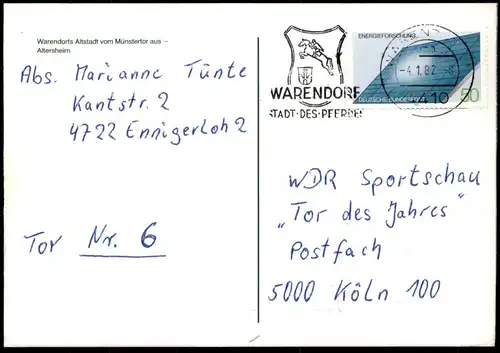 ÄLTERE POSTKARTE WARENDORFS ALTSTADT VOM MÜNSTERTOR AUS ALTERSHEIM Warendorf postcard Ansichtskarte cpa AK