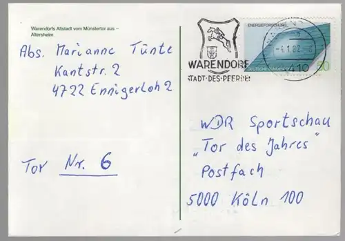 ÄLTERE POSTKARTE WARENDORFS ALTSTADT VOM MÜNSTERTOR AUS ALTERSHEIM Warendorf postcard Ansichtskarte cpa AK