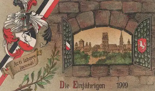 ALTE POSTKARTE MÜNSTER DIE EINJÄHRIGEN 1909 DES KÖNIGLICHEN GYMNASIUM PAULINUM Studentika Studentica cpa AK