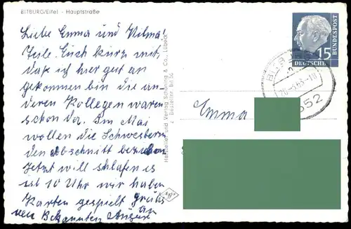 ALTE POSTKARTE BITBURG EIFEL HAUPTSTRASSE TABAK JOHANN ROSSLER SCHILDER KÖLN B51 BONN B257 ZIGARETTENAUTOMAT cpa AK