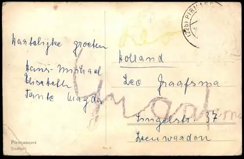 ALTE POSTKARTE PIRMASENS STADTBAD Schwimmbad swimming pool Bad bath postcard Ansichtskarte cpa AK