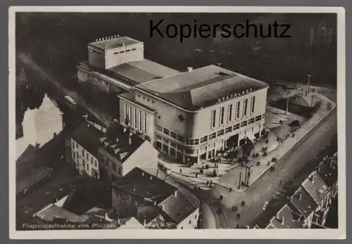 ALTE POSTKARTE FLUGZEUGAUFNAHME VOM PFALZBAU LUDWIGSHAFEN A. RH. UFA PALAST postcard Ansichtskarte cpa AK