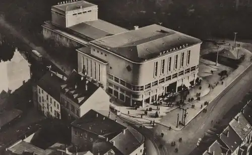 ALTE POSTKARTE FLUGZEUGAUFNAHME VOM PFALZBAU LUDWIGSHAFEN A. RH. UFA PALAST postcard Ansichtskarte cpa AK