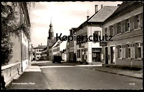 ALTE POSTKARTE GERMERSHEIM PFALZ SHELL TANKSTELLE VIVIL-AUTOMAT TEXTIL REMBOR LEBENSMITTEL JAKOB KONRAD Ansichtskarte