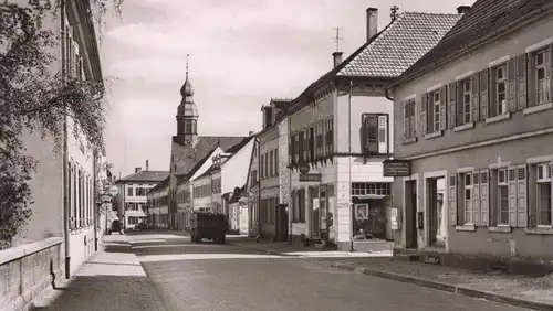 ALTE POSTKARTE GERMERSHEIM PFALZ SHELL TANKSTELLE VIVIL-AUTOMAT TEXTIL REMBOR LEBENSMITTEL JAKOB KONRAD Ansichtskarte
