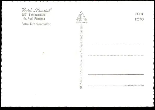 ÄLTERE POSTKARTE HOTEL NIMSTAL SEFFERN EIFEL Bitburger Pils Land Moped AK postcard Ansichtskarte cpa