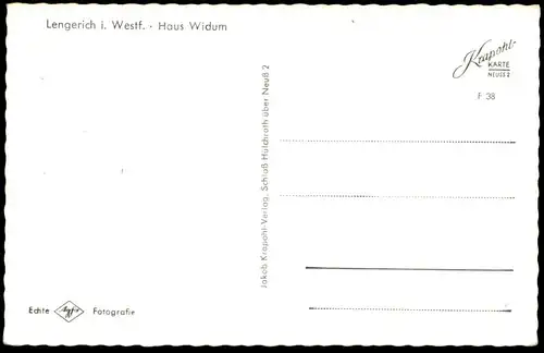 ALTE POSTKARTE LENGERICH IN WESTFALEN HAUS WIDUM ALTERSHEIM ALTENHEIM Altenzentrum AK postcard Ansichtskarte cpa