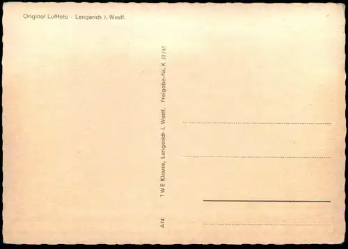 ÄLTERE POSTKARTE LENGERICH IN WESTFALEN ORIGINAL LUFTFOTO LUFTBILD PANORAMA Total AK postcard Ansichtskarte cpa