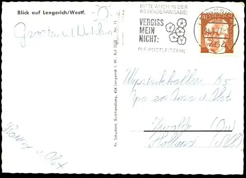 ÄLTERE POSTKARTE BLICK AUF LENGERICH WESTFALEN PANORAMA TOTALANSICHT GESAMTANSICHT AK postcard Ansichtskarte cpa