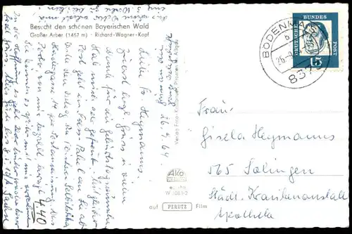 ALTE POSTKARTE WETTERWOLKEN ÜBERM ARBERGIPFEL ARBER BAYERISCH EISENSTEIN BODENMAIS Bayern Wetter weather clouds Wolken