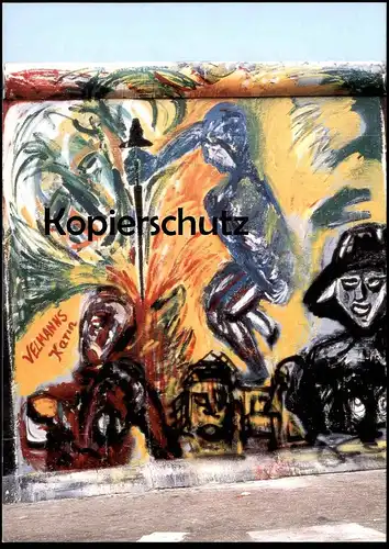 ÄLTERE POSTKARTE BERLIN KARIN VELLMANNS BERLINER MAUER THE WALL LE MUR ART Dolch Schwert AK postcard Ansichtskarte cpa