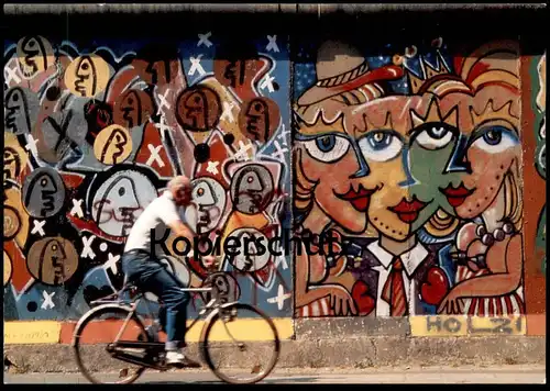 ÄLTERE POSTKARTE BERLINER MAUER 1987 THE WALL LE MUR BERLIN FAHRRAD bike AK postcard Ansichtskarte cpa