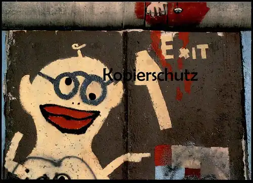 ÄLTERE POSTKARTE BERLINER MAUER THE WALL LE MUR BERLIN EXIT FOTO HERMANN WALDENBURG 1989 AK postcard Ansichtskarte cpa