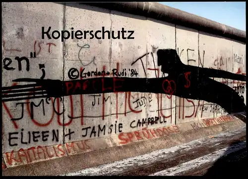 ÄLTERE POSTKARTE BERLINER MAUER THE WALL LE MUR BERLIN JIM JUDE GORDON + RUDI FOTO HERMANN WALDENBURG postcard