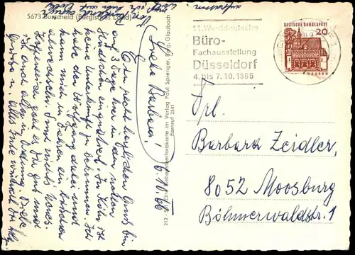 ÄLTERE POSTKARTE BURSCHEID GRUSS AUS EINER ALTEN BERGISCHEN STADT AUTOBAHN BAB SPARKASSE BAHNHOF motorway postcard cpa