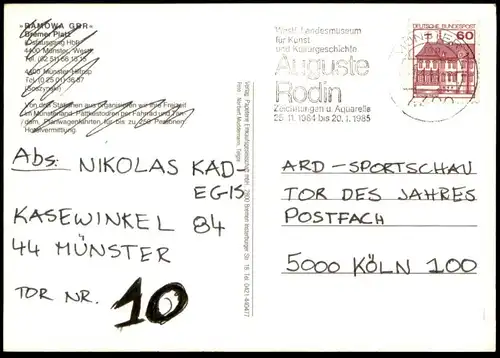 ÄLTERE POSTKARTE FREIZEIT IM MÜNSTERLAND MIT RAMOWA OSTAUSGANG HAUPTBAHNHOF MÜNSTER Hiltrup Ansichtskarte postcard cpa