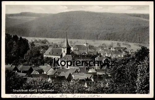 ALTE POSTKARTE STAHLBAD KÖNIG IM ODENWALD PANORAMA 1934 Totalansicht Total Gesamtansicht Ansichtskarte cpa postcard AK