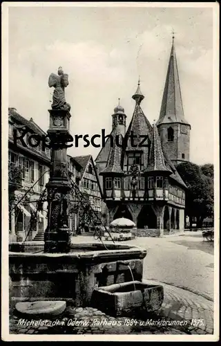 ALTE POSTKARTE MICHELSTADT IM ODENWALD RATHAUS 1884 MARKTBRUNNEN 1575 fontaine fontain Ansichtskarte postcard cpa AK