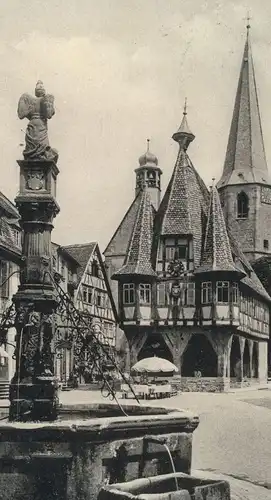 ALTE POSTKARTE MICHELSTADT IM ODENWALD RATHAUS 1884 MARKTBRUNNEN 1575 fontaine fontain Ansichtskarte postcard cpa AK