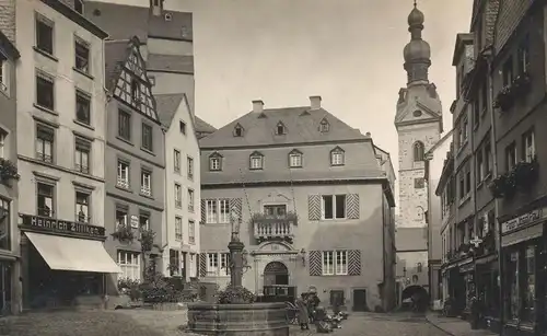 ÄLTERE POSTKARTE COCHEM AN DER MOSEL ALTSTADT HEINRICH ZILLIKEN PETER JOSEF PAULY BRUNNEN fontain Ansichtskarte postcard