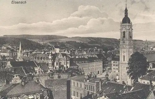 ALTE POSTKARTE EISENACH THÜRINGEN PANORAMA 1909 Totalansicht Gesamtansicht Total Ansichtskarte postcard AK cpa