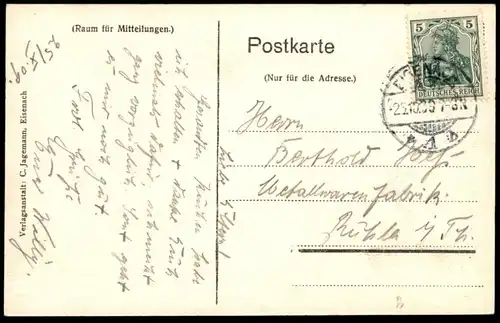 ALTE POSTKARTE EISENACH THÜRINGEN PANORAMA 1909 Totalansicht Gesamtansicht Total Ansichtskarte postcard AK cpa