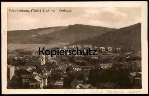 ALTE POSTKARTE FRIEDRICHRODA THÜRINGEN BLICK VOM KURHAUS 1915 PANORAMA Gesamtansicht Totalansicht Total Ansichtskarte