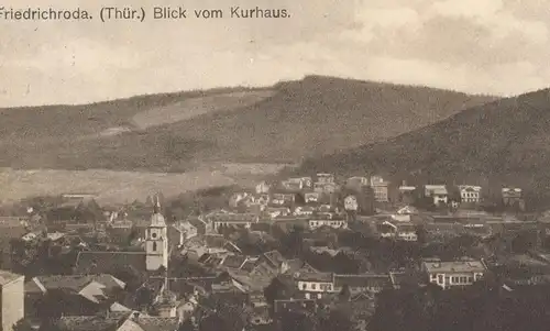 ALTE POSTKARTE FRIEDRICHRODA THÜRINGEN BLICK VOM KURHAUS 1915 PANORAMA Gesamtansicht Totalansicht Total Ansichtskarte