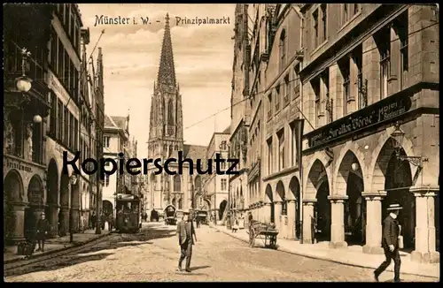 ALTE POSTKARTE MÜNSTER IN WESTFALEN PRINZIPALMARKT HOTEL RESTAURANT ZUR ALTEN BÖRSE Ansichtskarte postcard cpa AK
