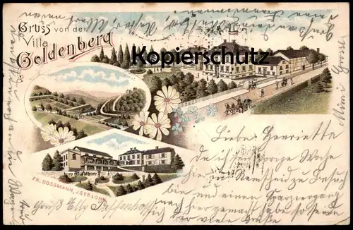 ALTE LITHO POSTKARTE GRUSS VON DER VILLA GOLDENBERG REMSCHEID Ansichtskarte postcard cpa AK