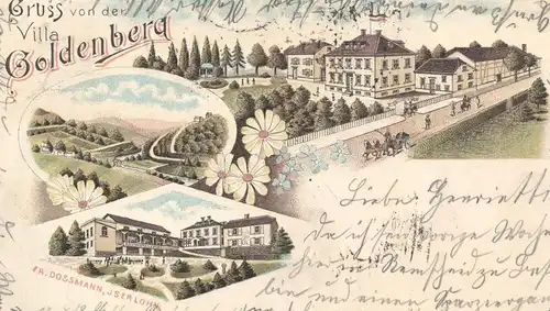 ALTE LITHO POSTKARTE GRUSS VON DER VILLA GOLDENBERG REMSCHEID Ansichtskarte postcard cpa AK