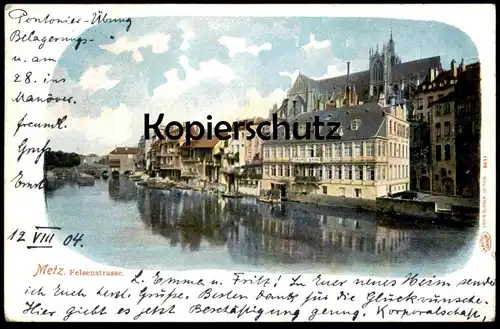 ALTE POSTKARTE METZ FELSENSTRASSE 1904 Moselle Mosel Ansichtskarte postcard cpa AK